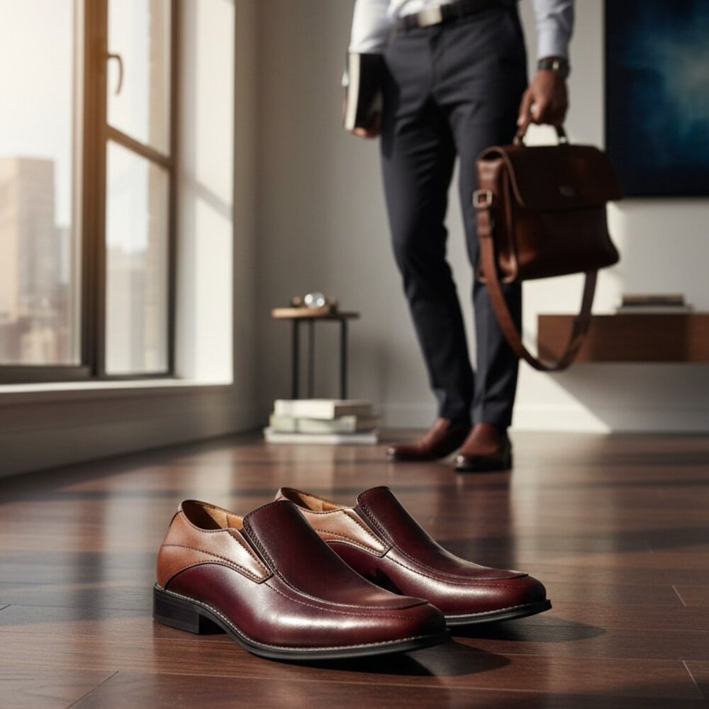Joseph Abboud Leather brown loafers size 8.5